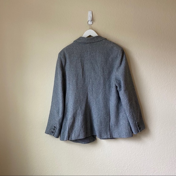 Loft Grey Herringbone Knit Blazer Plus Size 18 - Picture 3 of 10